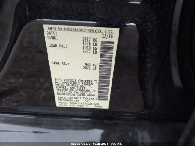 Photo 8 VIN: 1N4AL3AP3HC170393 - NISSAN ALTIMA 