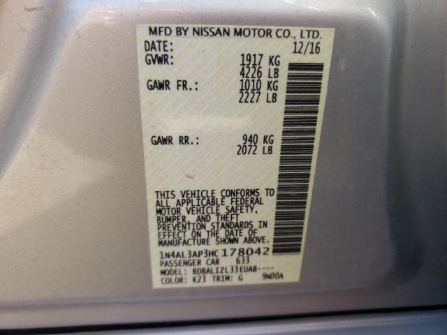 Photo 9 VIN: 1N4AL3AP3HC178042 - NISSAN ALTIMA 