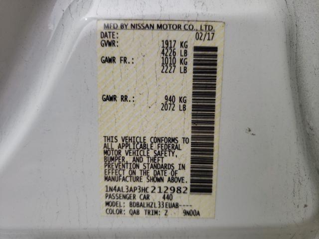 Photo 9 VIN: 1N4AL3AP3HC212982 - NISSAN ALTIMA 2.5 