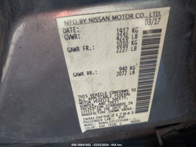 Photo 8 VIN: 1N4AL3AP3HC217843 - NISSAN ALTIMA 