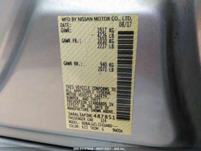 Photo 8 VIN: 1N4AL3AP3HC487851 - NISSAN ALTIMA 