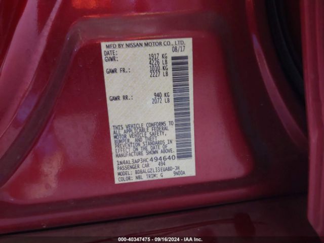 Photo 8 VIN: 1N4AL3AP3HC494640 - NISSAN ALTIMA 