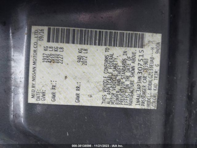 Photo 8 VIN: 1N4AL3AP3HN307515 - NISSAN ALTIMA 