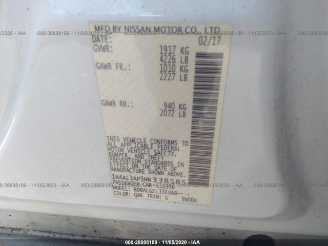 Photo 8 VIN: 1N4AL3AP3HN338585 - NISSAN ALTIMA 