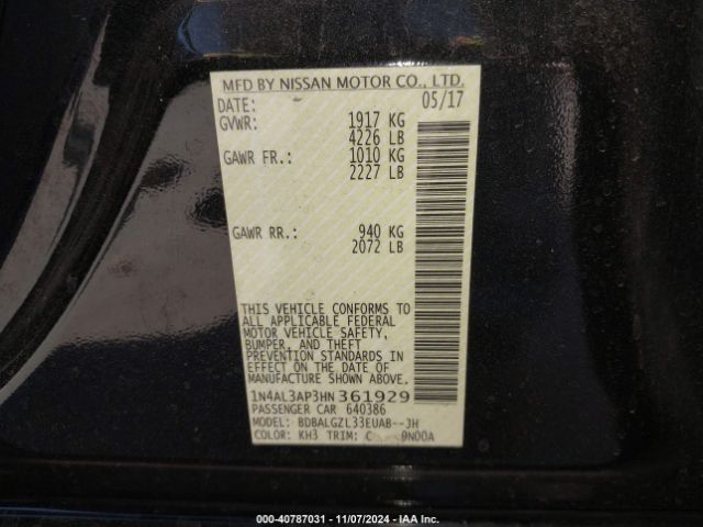 Photo 8 VIN: 1N4AL3AP3HN361929 - NISSAN ALTIMA 