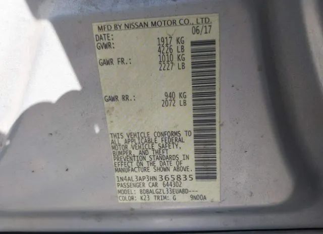 Photo 8 VIN: 1N4AL3AP3HN365835 - NISSAN ALTIMA 