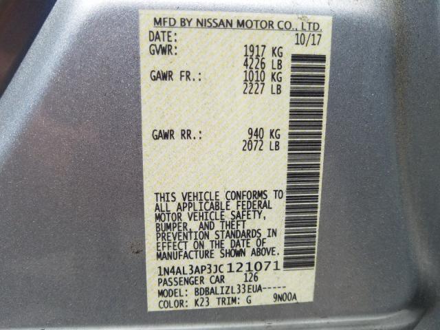 Photo 9 VIN: 1N4AL3AP3JC121071 - NISSAN ALTIMA 2.5 