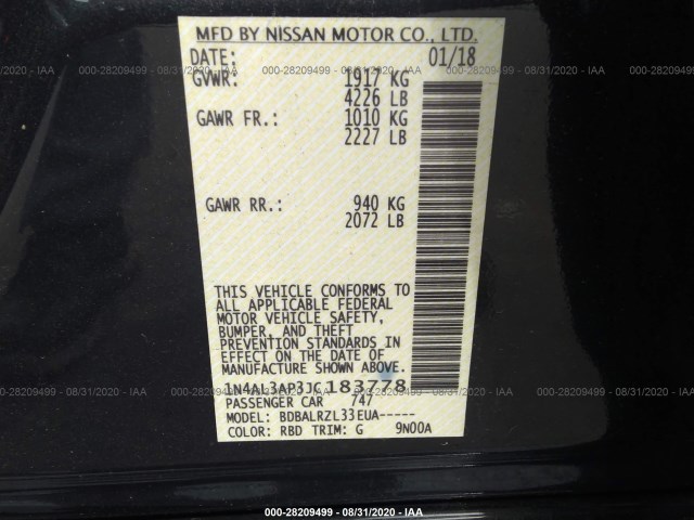 Photo 8 VIN: 1N4AL3AP3JC183778 - NISSAN ALTIMA 