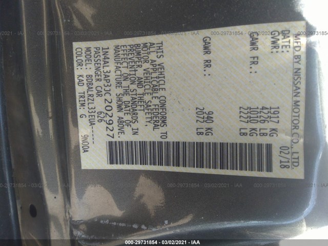 Photo 8 VIN: 1N4AL3AP3JC202927 - NISSAN ALTIMA 