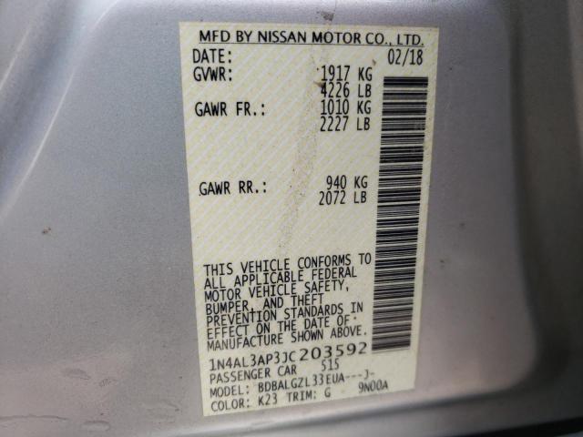 Photo 9 VIN: 1N4AL3AP3JC203592 - NISSAN ALTIMA 2.5 