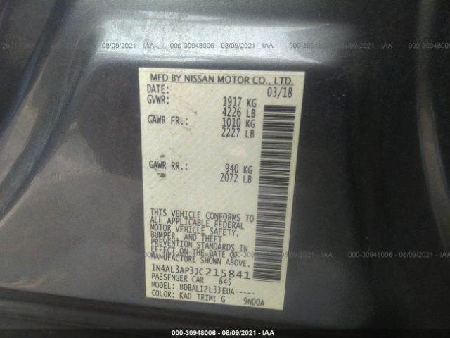 Photo 8 VIN: 1N4AL3AP3JC215841 - NISSAN ALTIMA 