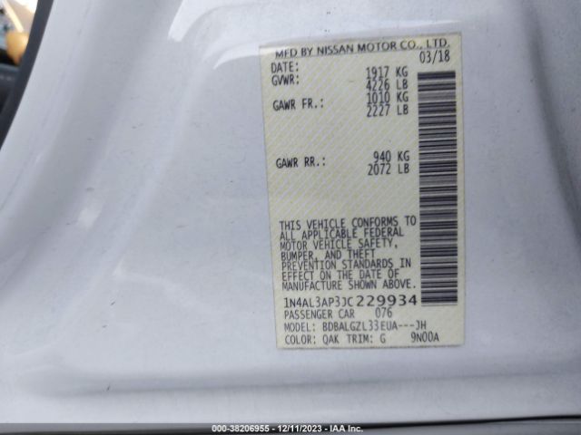 Photo 8 VIN: 1N4AL3AP3JC229934 - NISSAN ALTIMA 