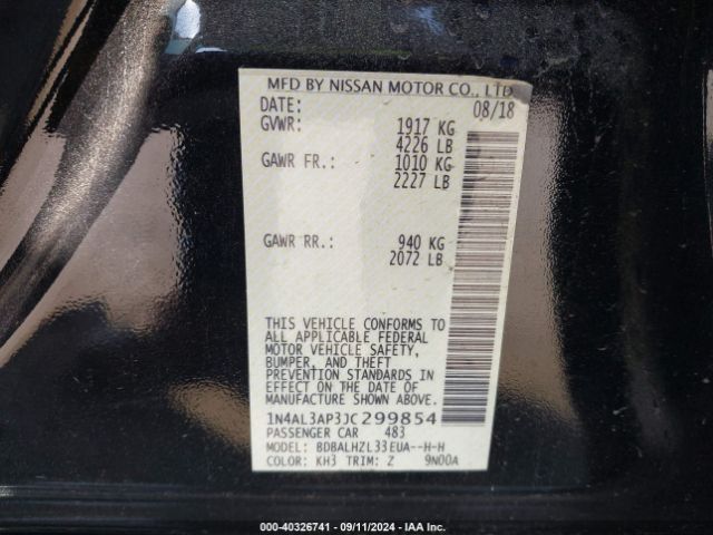 Photo 8 VIN: 1N4AL3AP3JC299854 - NISSAN ALTIMA 