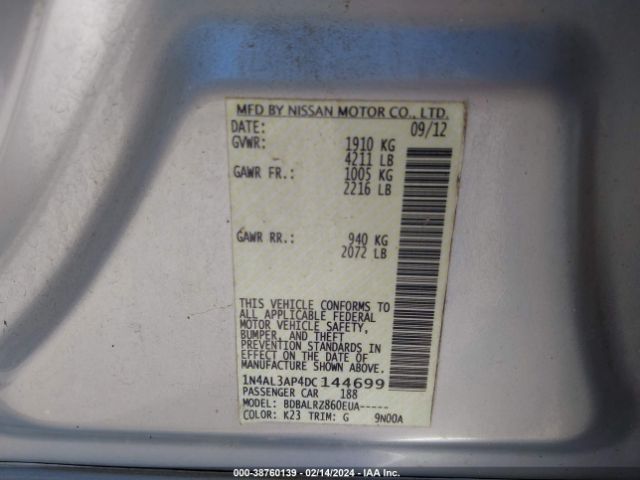 Photo 8 VIN: 1N4AL3AP4DC144699 - NISSAN ALTIMA 