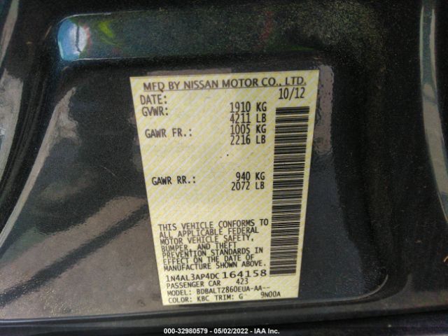 Photo 8 VIN: 1N4AL3AP4DC164158 - NISSAN ALTIMA 