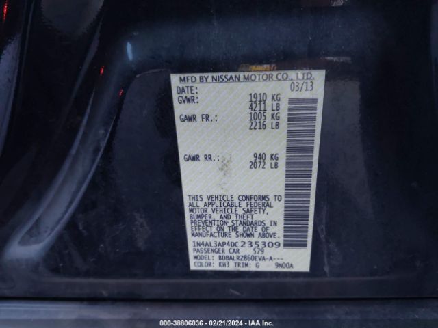 Photo 8 VIN: 1N4AL3AP4DC235309 - NISSAN ALTIMA 