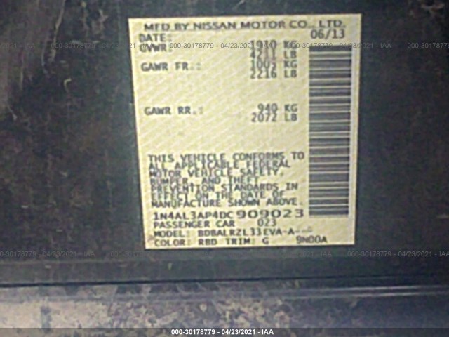 Photo 8 VIN: 1N4AL3AP4DC909023 - NISSAN ALTIMA 