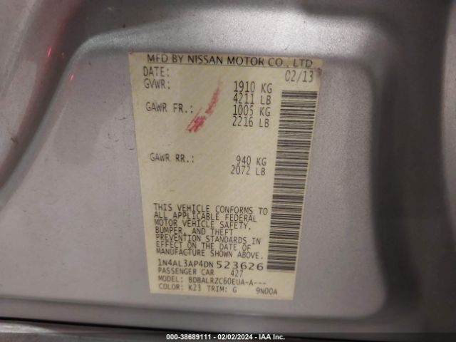 Photo 8 VIN: 1N4AL3AP4DN523626 - NISSAN ALTIMA 