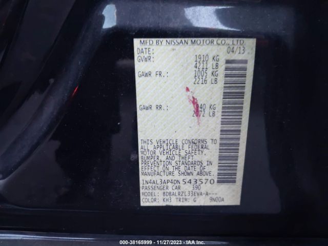 Photo 8 VIN: 1N4AL3AP4DN543570 - NISSAN ALTIMA 