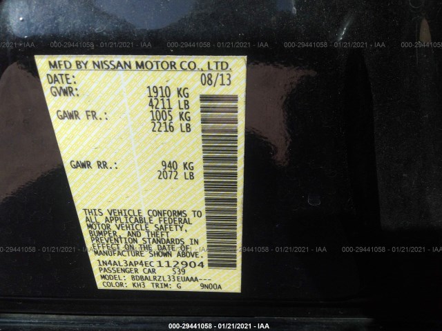 Photo 8 VIN: 1N4AL3AP4EC112904 - NISSAN ALTIMA 