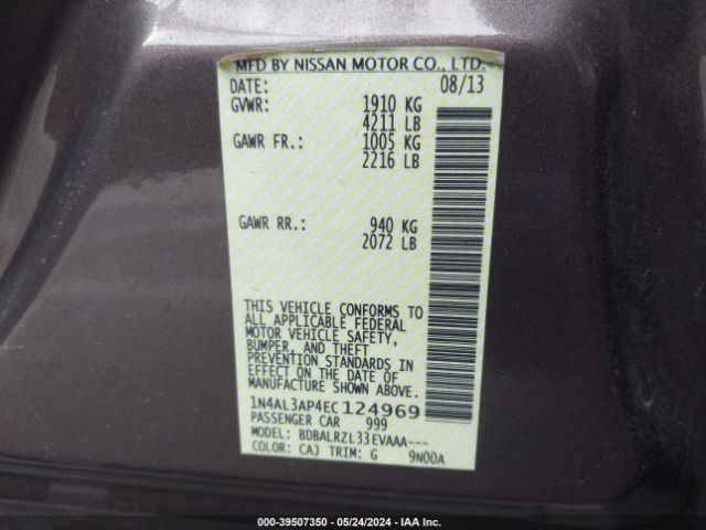 Photo 8 VIN: 1N4AL3AP4EC124969 - NISSAN ALTIMA 