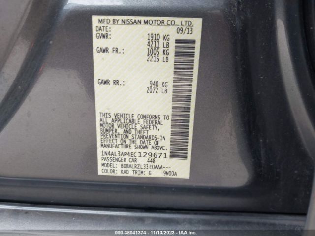 Photo 8 VIN: 1N4AL3AP4EC129671 - NISSAN ALTIMA 