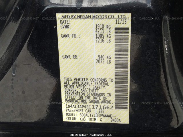 Photo 8 VIN: 1N4AL3AP4EC171662 - NISSAN ALTIMA 