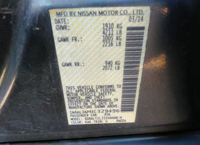 Photo 8 VIN: 1N4AL3AP4EC329496 - NISSAN ALTIMA 