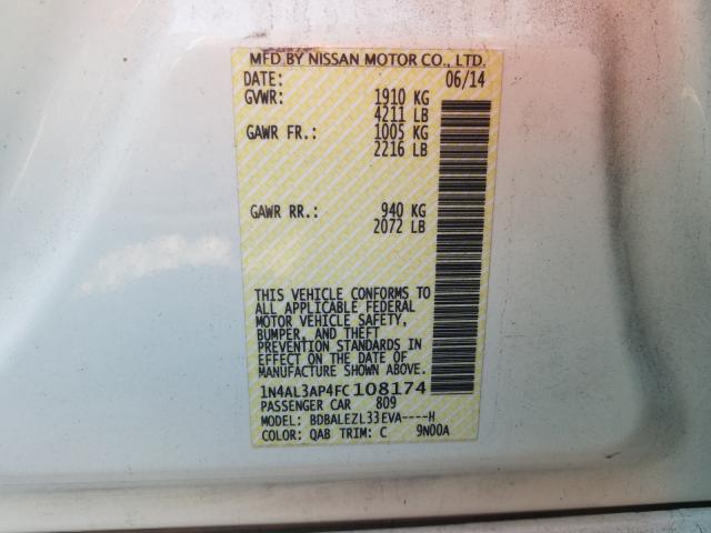 Photo 9 VIN: 1N4AL3AP4FC108174 - NISSAN ALTIMA 2.5 