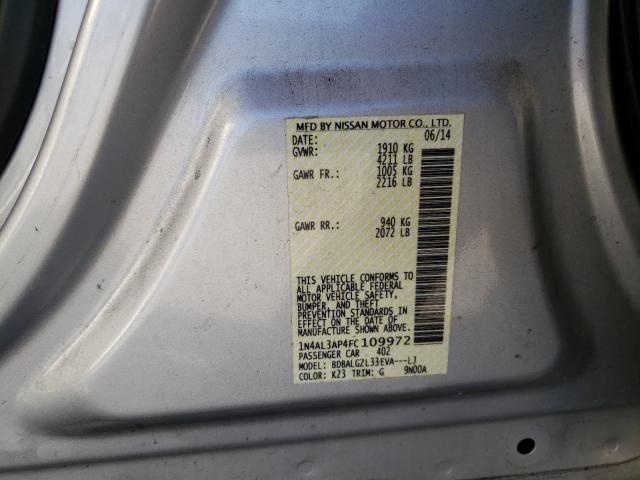 Photo 9 VIN: 1N4AL3AP4FC109972 - NISSAN ALTIMA 2.5 