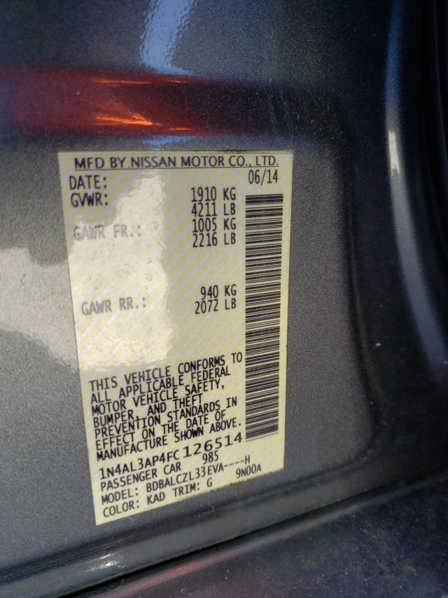 Photo 9 VIN: 1N4AL3AP4FC126514 - NISSAN ALTIMA 2.5 