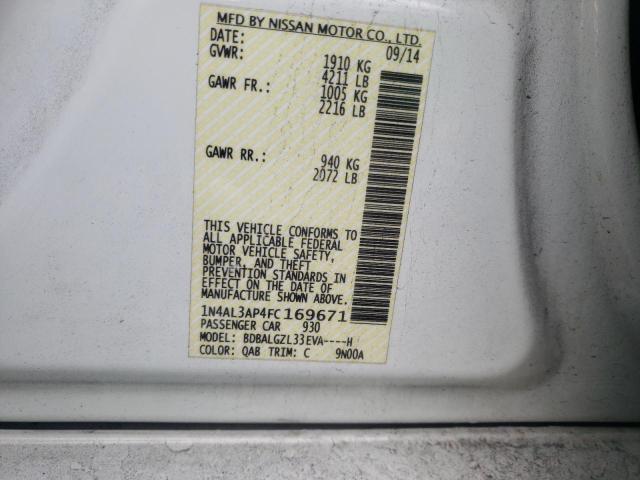 Photo 9 VIN: 1N4AL3AP4FC169671 - NISSAN ALTIMA 2.5 