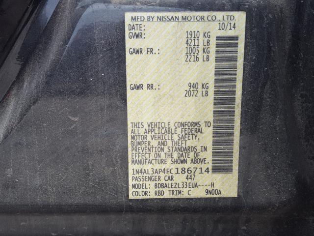 Photo 9 VIN: 1N4AL3AP4FC186714 - NISSAN ALTIMA 2.5 