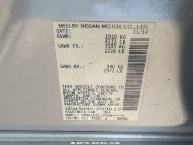 Photo 8 VIN: 1N4AL3AP4FC209053 - NISSAN ALTIMA 