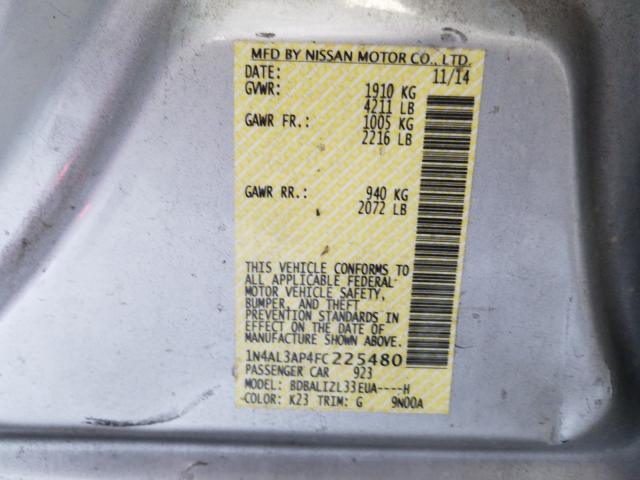 Photo 9 VIN: 1N4AL3AP4FC225480 - NISSAN ALTIMA 