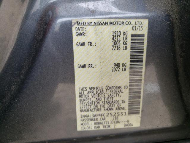 Photo 9 VIN: 1N4AL3AP4FC252551 - NISSAN ALTIMA 2.5 