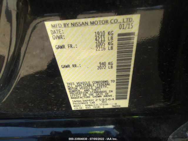 Photo 8 VIN: 1N4AL3AP4FC259564 - NISSAN ALTIMA 