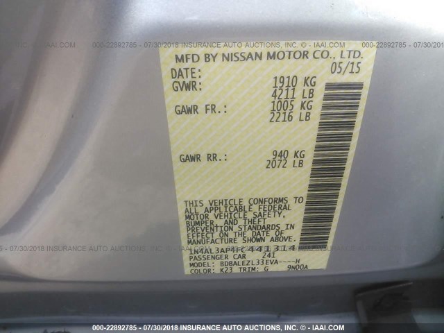 Photo 8 VIN: 1N4AL3AP4FC441314 - NISSAN ALTIMA 