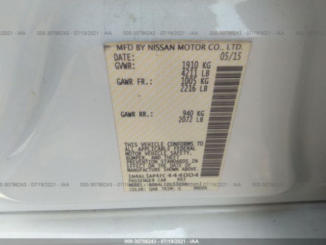 Photo 8 VIN: 1N4AL3AP4FC444004 - NISSAN ALTIMA 