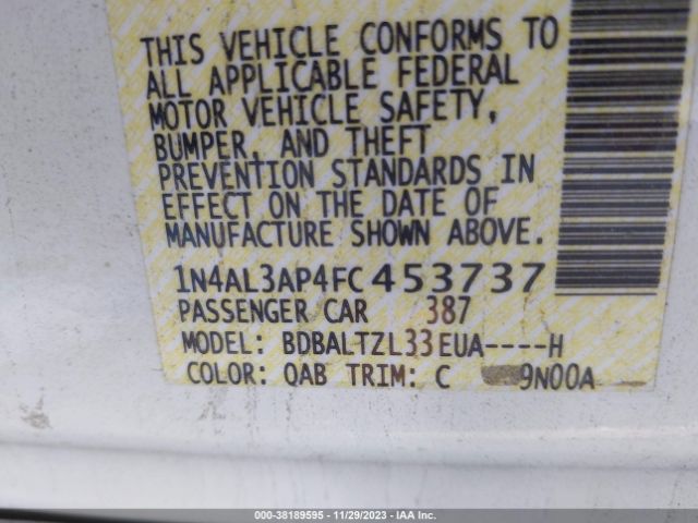 Photo 8 VIN: 1N4AL3AP4FC453737 - NISSAN ALTIMA 