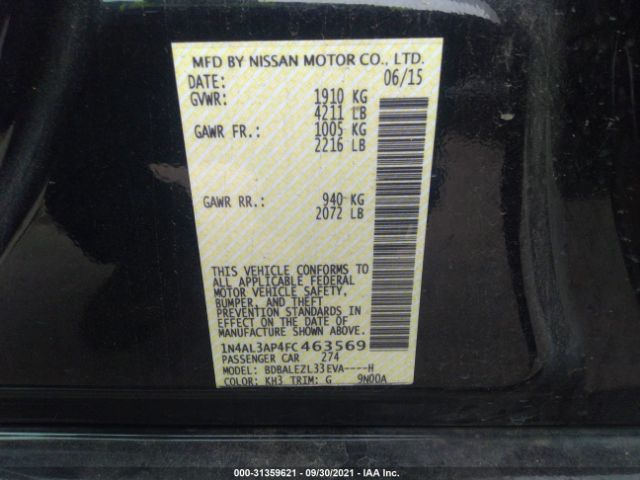 Photo 8 VIN: 1N4AL3AP4FC463569 - NISSAN ALTIMA 