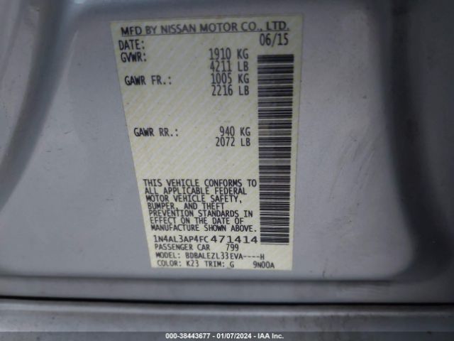 Photo 8 VIN: 1N4AL3AP4FC471414 - NISSAN ALTIMA 