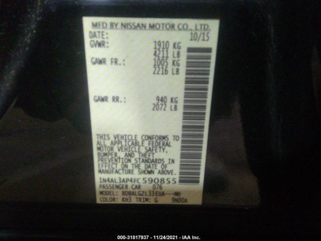 Photo 8 VIN: 1N4AL3AP4FC590855 - NISSAN ALTIMA 