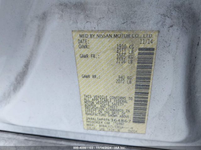 Photo 8 VIN: 1N4AL3AP4FN364867 - NISSAN ALTIMA 