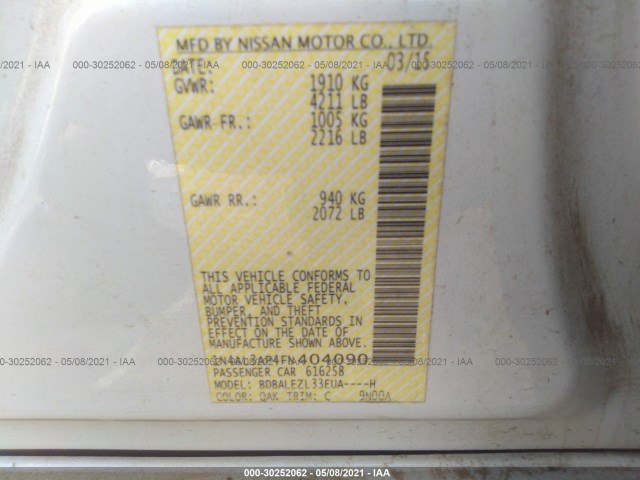 Photo 8 VIN: 1N4AL3AP4FN404090 - NISSAN ALTIMA 