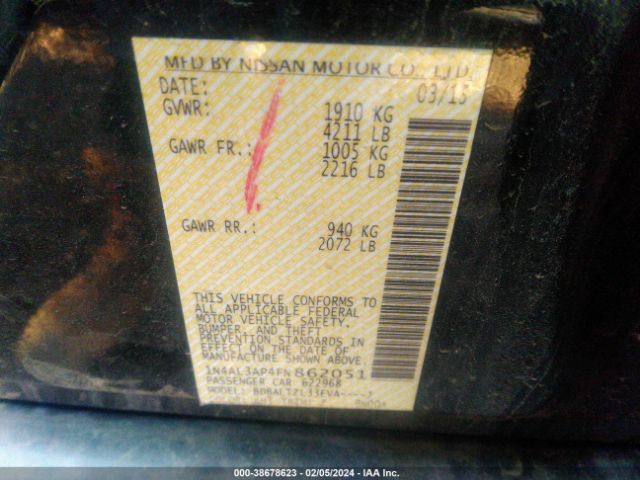 Photo 8 VIN: 1N4AL3AP4FN862051 - NISSAN ALTIMA 