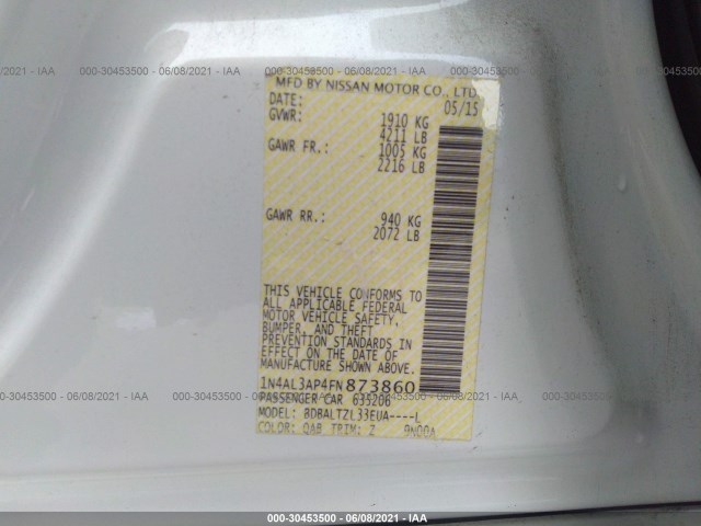 Photo 8 VIN: 1N4AL3AP4FN873860 - NISSAN ALTIMA 2.5 