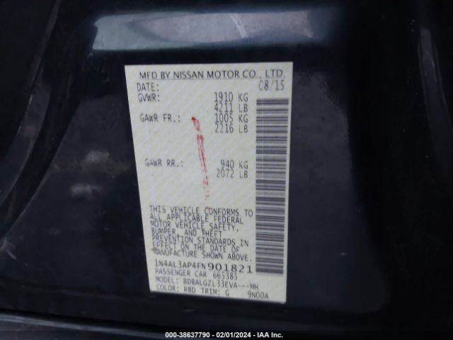 Photo 8 VIN: 1N4AL3AP4FN901821 - NISSAN ALTIMA 