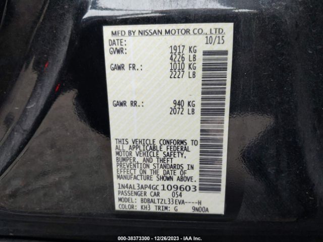 Photo 8 VIN: 1N4AL3AP4GC109603 - NISSAN ALTIMA 