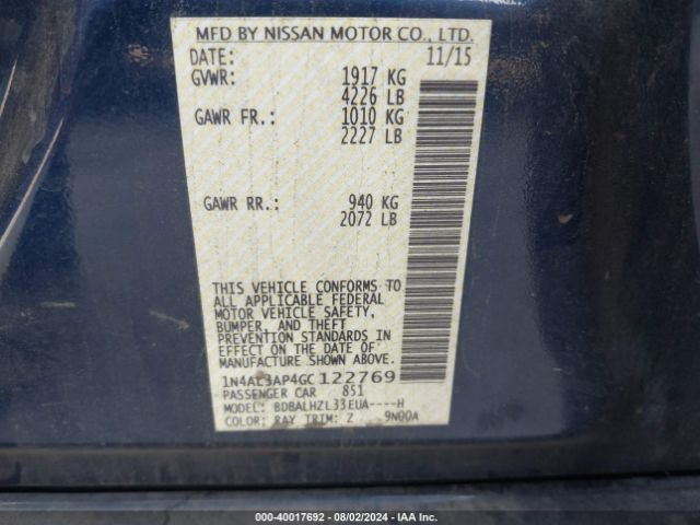 Photo 8 VIN: 1N4AL3AP4GC122769 - NISSAN ALTIMA 